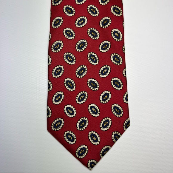 Brooks Brothers Silk Necktie Designer Geometric Red NWT - Picture 1 of 3